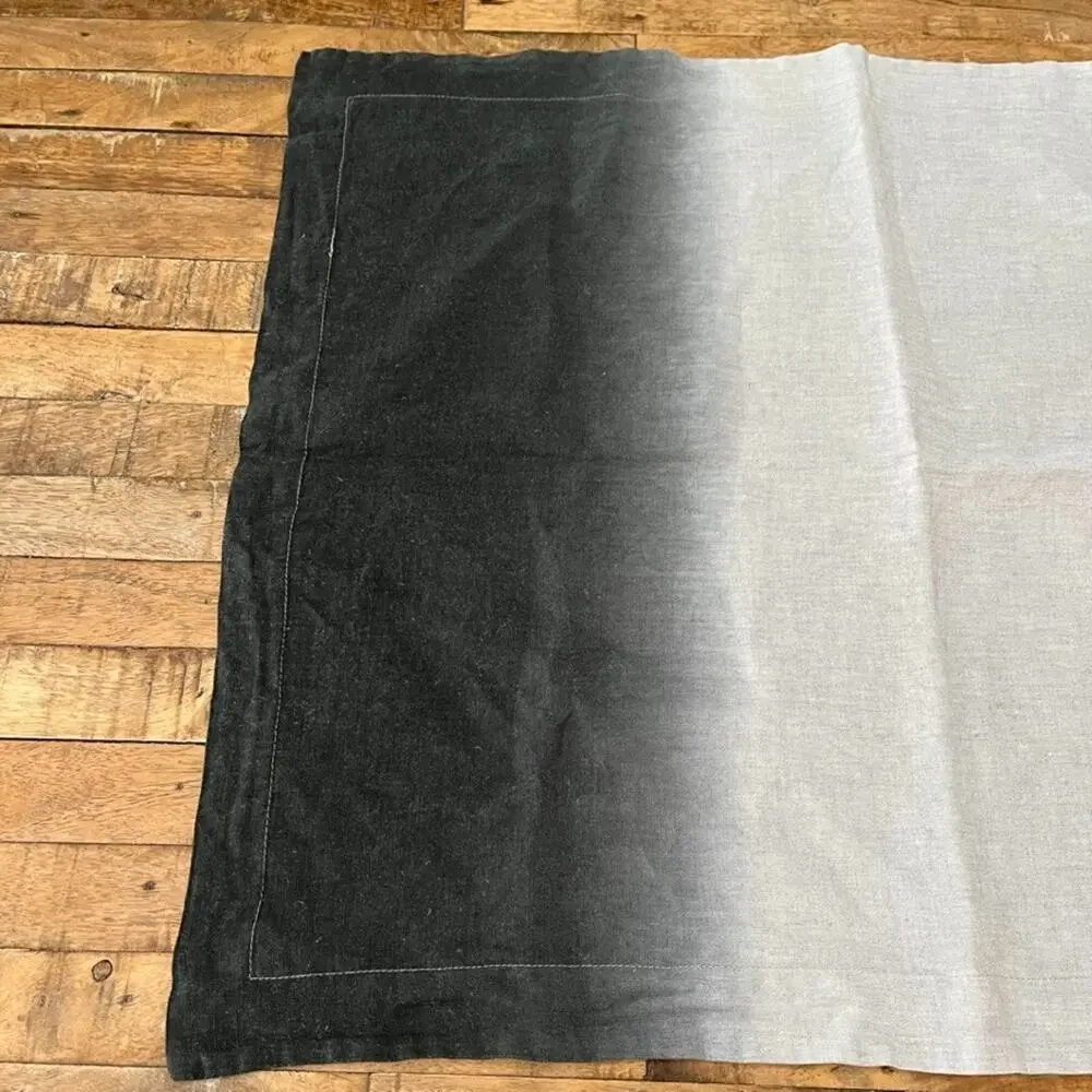 Crate & Barrel Linen Standard Sham Black Ombre Dip Dye 20x26 in
